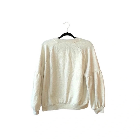 aerie Tan Metallic Star Graphic Oversized Pullover Sweatshirt Large Women’s - Picture 6 of 9